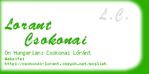 lorant csokonai business card